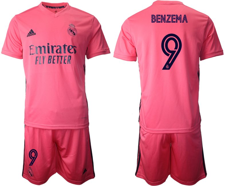 Men 2020-2021 club Real Madrid away #9 pink Soccer Jerseys